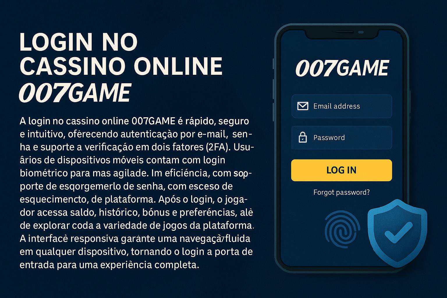 Criar uma nova Conta no plataforma 007GAME